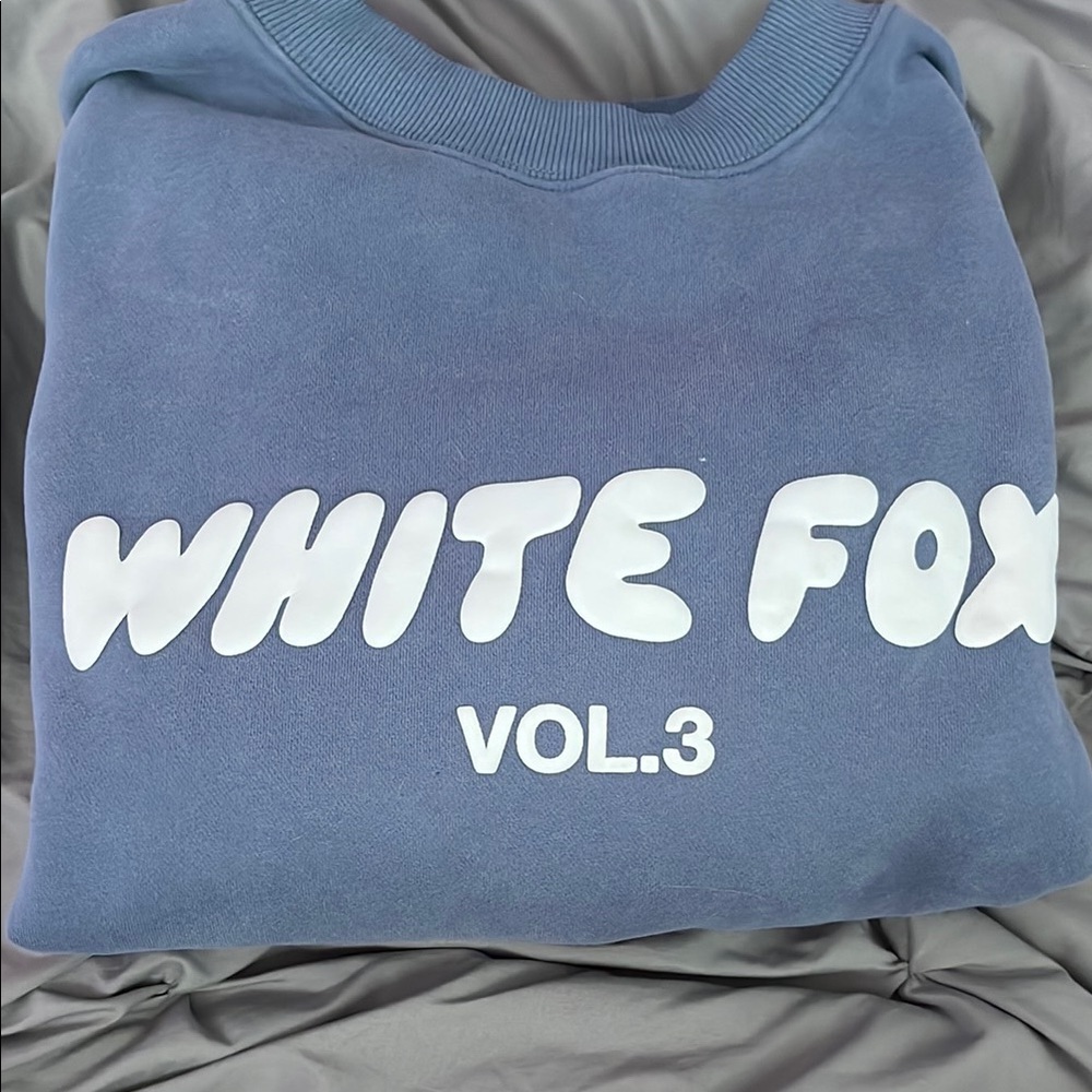 White Fox Boutique Blue Crew Neck Sweater